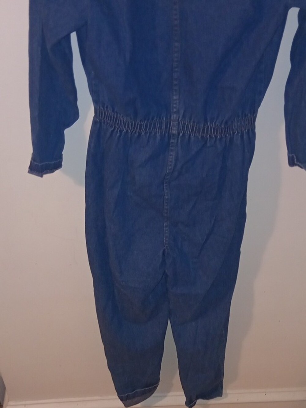 Next Step Denim Button-Front Women’s Jumpsuit with Elastic Waist - Blue - Picture 6 of 8
